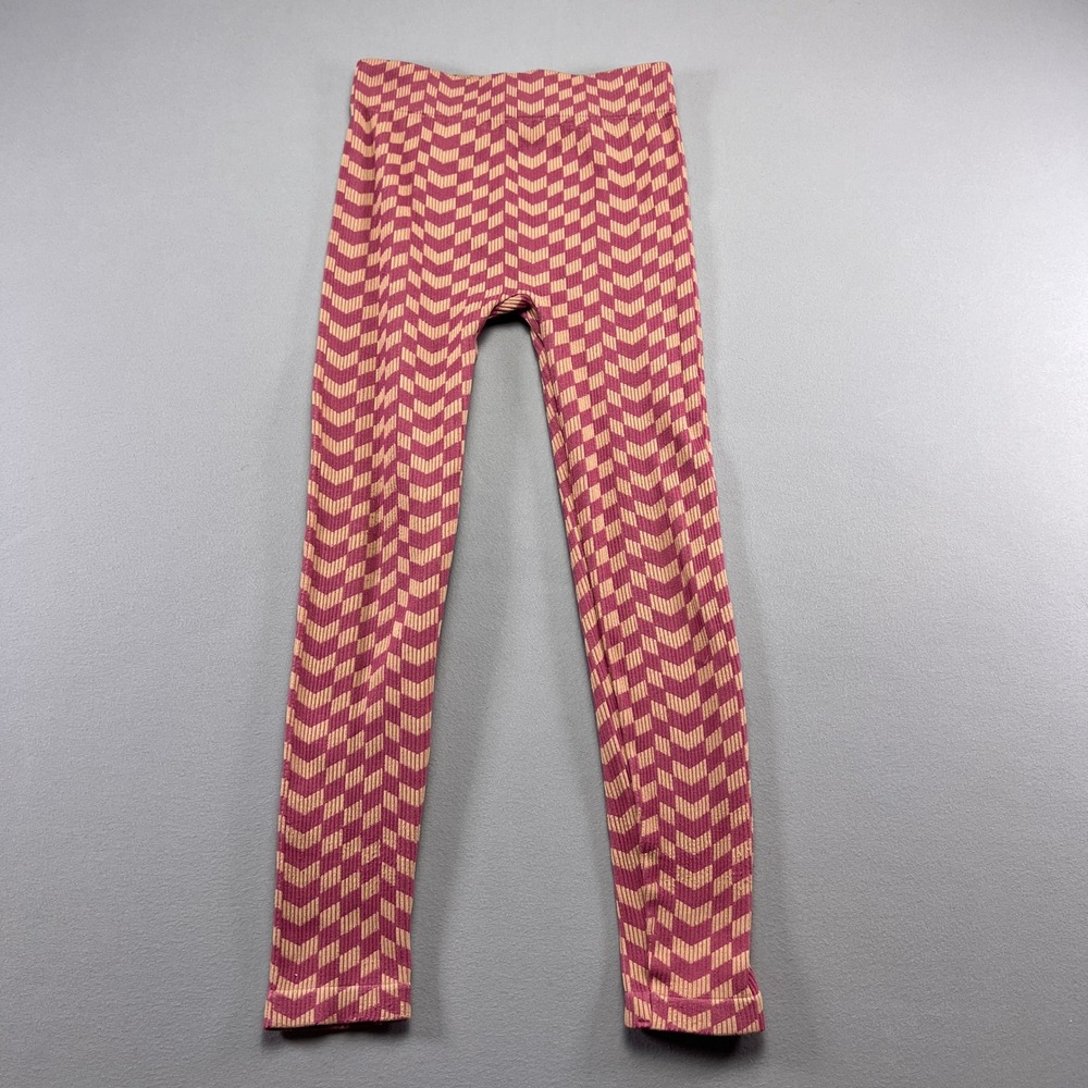 Zara Knit Chevron Leggings Girls Multicolor High Waisted Slim Fit Skinny Leg